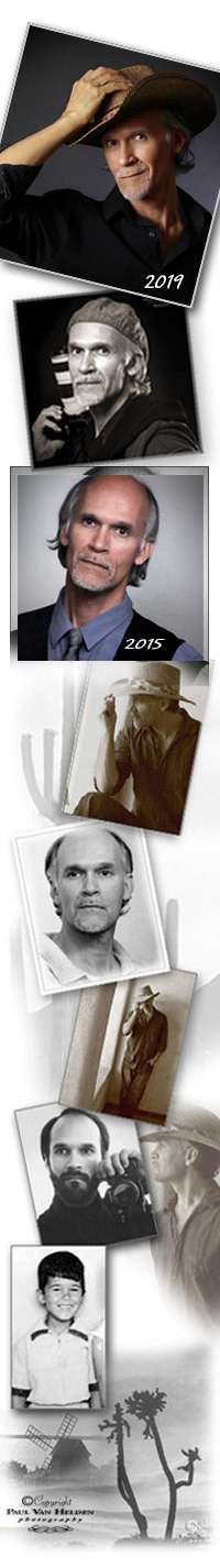 Photo montage, including eight self-portraits of Tucson Photographer, Paul Van Helden